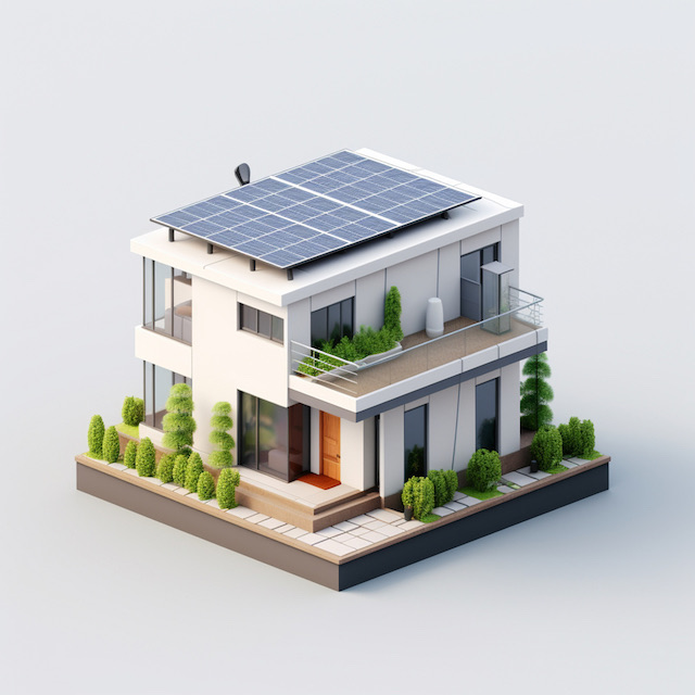 solar panel on house rooftop